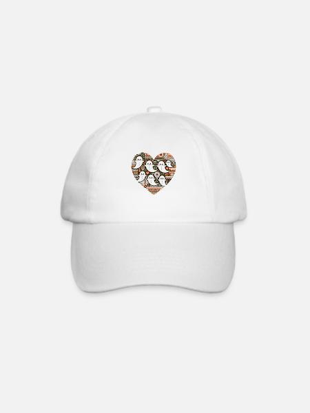 Boho Ghost Heart T-Shirt - Baseballkappe - Weiß/Weiß