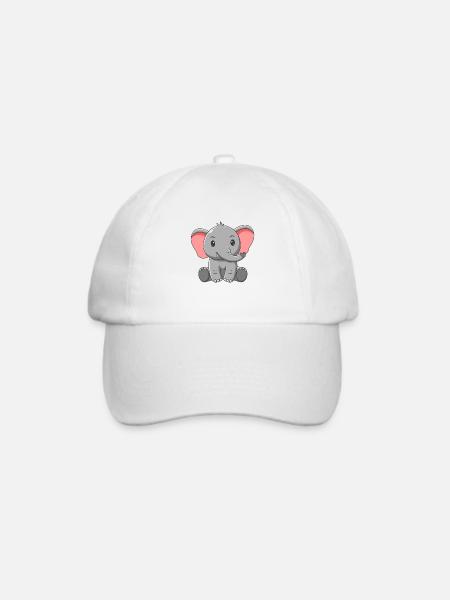 Elefant - Baseballkappe - Weiß/Weiß