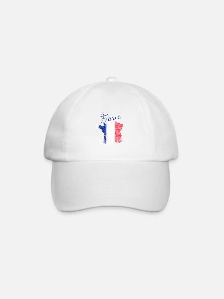 Frankreich France - Baseballkappe - Weiß/Weiß