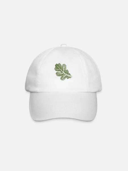 Eichenblatt - Blatt/ Eiche Khaki - Baseballkappe - Weiß/Weiß