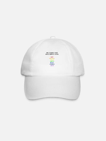 Farben Regenbogen Geschenkidee für Kinder bunt - Baseballkappe - Weiß/Weiß