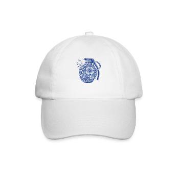 Blumen Granate - Baseballkappe - Weiß/Weiß - Vorne