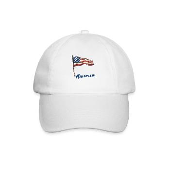 Amerika Fahne - Baseballkappe - Weiß/Weiß - Vorne