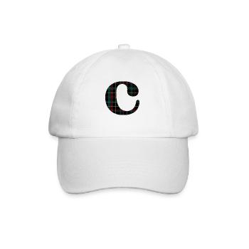 Monogramm c schottischer Tartan - Baseballkappe - Weiß/Weiß - Vorne