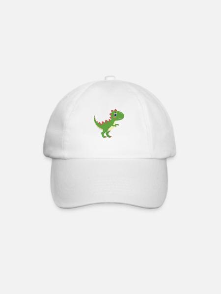 Düwex – Der coole T-Rex mit roten Zacken - Baseballkappe - Weiß/Weiß