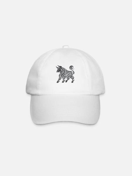 stier tier tribal - Baseballkappe - Weiß/Weiß
