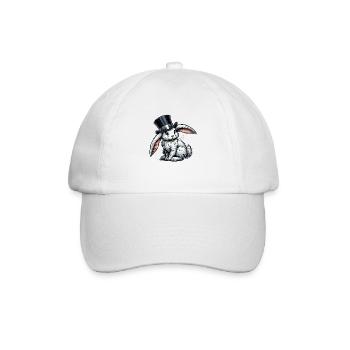 hase zylinder - Baseballkappe - Weiß/Weiß - Vorne