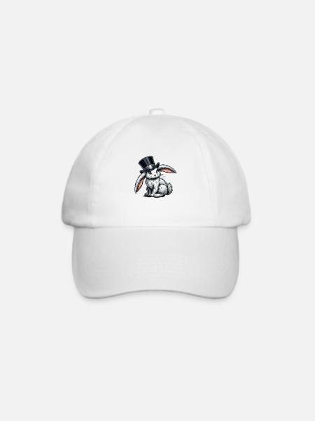 hase zylinder - Baseballkappe - Weiß/Weiß