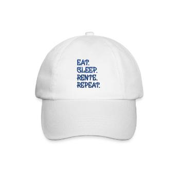 eat sleep rente repeat - Baseballkappe - Weiß/Weiß - Vorne