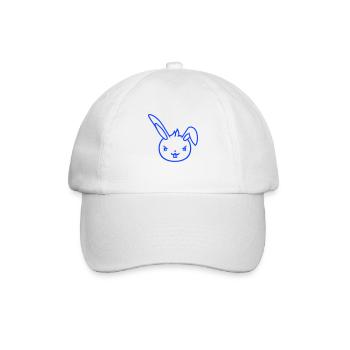 Hase Böser Blick Frech Cool Entschlossen Lustig - Baseballkappe - Weiß/Weiß - Vorne