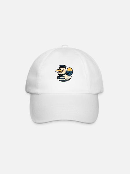 Möwe Minimalistisch Norddeutschland - Baseballkappe - Weiß/Weiß