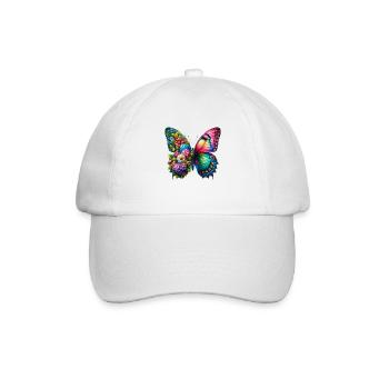 Bunter Schmetterling, von der Natur inspirierte Sommerstimmungen - Baseballkappe - Weiß/Weiß - Vorne