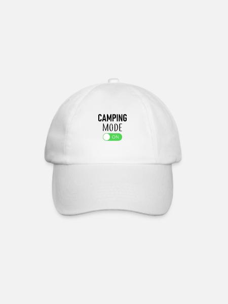 Camping Mode On - Camper - Outdoor - Zelt - Baseballkappe - Weiß/Weiß