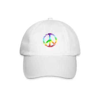 Peace-Zeichen Regenbogen Frieden Pazifist Aktivist - Baseballkappe - Weiß/Weiß - Vorne
