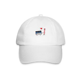 Kasette Nostalgie - Baseballkappe - Weiß/Weiß - Vorne