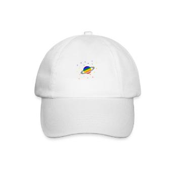 LGBT Planet Gay Pride CSD Regenbogen Coming Out - Baseballkappe - Weiß/Weiß - Vorne