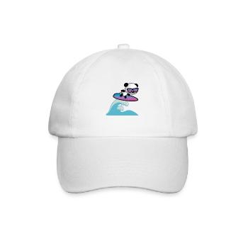 Surfing Panda - Baseballkappe - Weiß/Weiß - Vorne