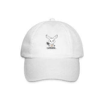 Zorniger und Verschlafener Kaffee Hase - Baseballkappe - Weiß/Weiß - Vorne