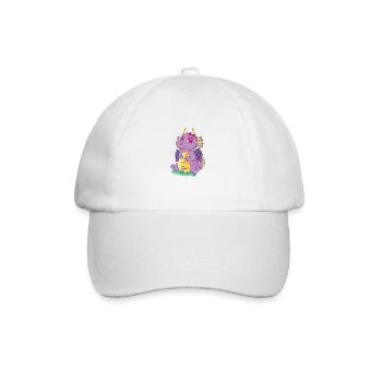 Kawaii Baby Drachen Mädchen Illustration - 2020 - Baseballkappe - Weiß/Weiß - Vorne