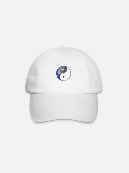 yin and yang earth - Baseballkappe - Weiß/Weiß