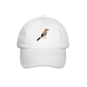 Eichelhäher / Eurasian Jay I - Baseballkappe - Weiß/Weiß - Vorne