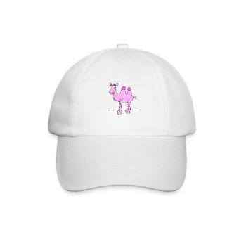 Pinkes Kamel - Baseballkappe - Weiß/Weiß - Vorne