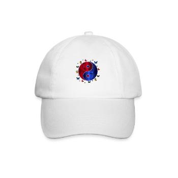 Yin Yang, Yin Yang Symbol, Yin Yang Taoism, - Baseballkappe - Weiß/Weiß - Vorne