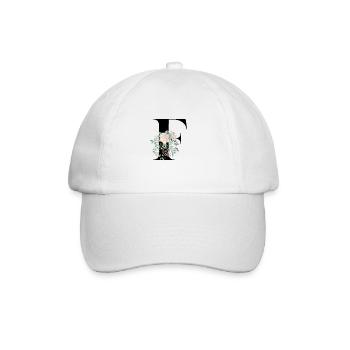 Buchstabe F Blühende - Baseballkappe - Weiß/Weiß - Vorne