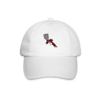 Lackierer | Lackierpistole - Baseballkappe - Weiß/Weiß - Vorne
