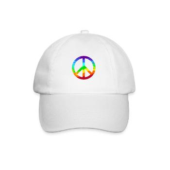 Peace-Zeichen Regenbogen Frieden Pazifist Reggae - Baseballkappe - Weiß/Weiß - Vorne