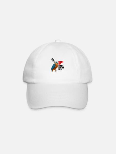 birds aren't real - Baseballkappe - Weiß/Weiß