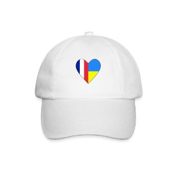 Frankreich Ukraine Herz - Baseballkappe - Weiß/Weiß - Vorne