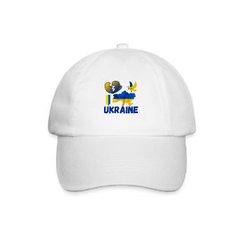 Ukraine| Ich unterstütze die Ukraine - Baseballkappe - Weiß/Weiß - Vorne
