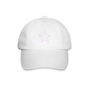 pinker Stern, pink star - Baseballkappe - Weiß/Weiß - Vorne