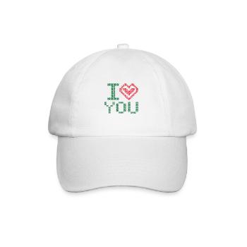 i love you with heart - Baseballkappe - Weiß/Weiß - Vorne