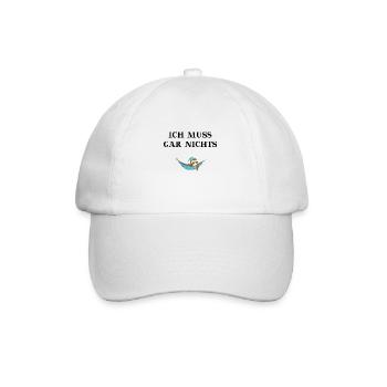 Ich muss gar nichts Faultier süß Geschenkidee müde - Baseballkappe - Weiß/Weiß - Vorne