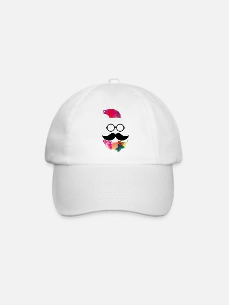 Der Hipster-Weihnachtsmann macht jo hohoho - Baseballkappe - Weiß/Weiß