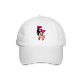 Pink Lightning Pin-up - Baseballkappe - Weiß/Weiß - Vorne