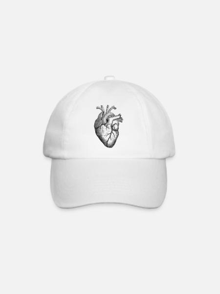 Herz - Baseballkappe - Weiß/Weiß