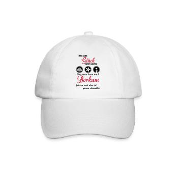 Glück Borkum - Baseballkappe - Weiß/Weiß - Vorne