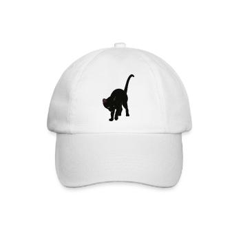 schwarze Katze - Baseballkappe - Weiß/Weiß - Vorne