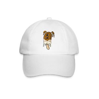 Hund am Stiel - Eis am Stiel - Eiscreme - Baseballkappe - Weiß/Weiß - Vorne