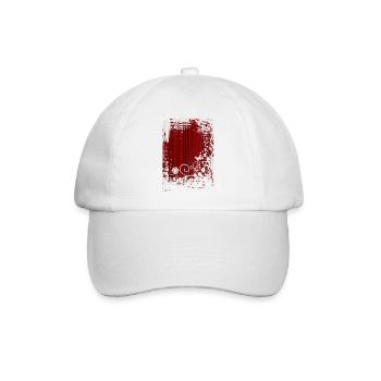 hintergrund rotes_muster - Baseballkappe - Weiß/Weiß - Vorne