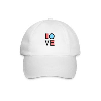 Liebe - Baseballkappe - Weiß/Weiß - Vorne