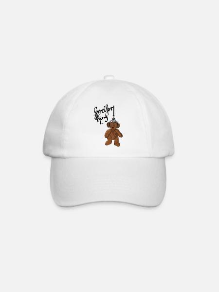 Greifer King, Teddy am Greifarm, Geschenkidee, - Baseballkappe - Weiß/Weiß