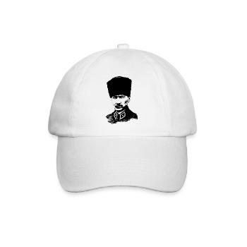 Mustafa Kemal Atatürk - Baseballkappe - Weiß/Weiß - Vorne