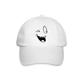 Zwinker Gesicht originelles Geschenk - Baseballkappe - Weiß/Weiß - Vorne