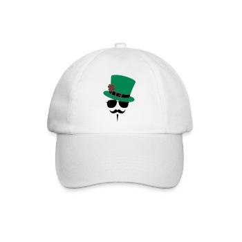Go Green Moustache - Baseballkappe - Weiß/Weiß - Vorne