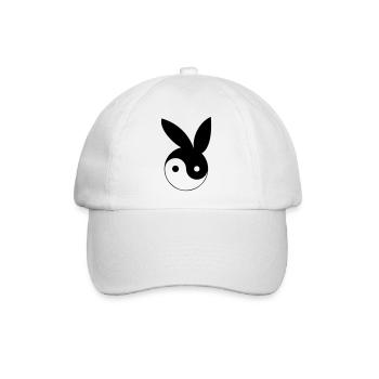 Ying und Yang mit Bunny Ohren - Baseballkappe - Weiß/Weiß - Vorne