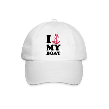 I love my boat - Baseballkappe - Weiß/Weiß - Vorne